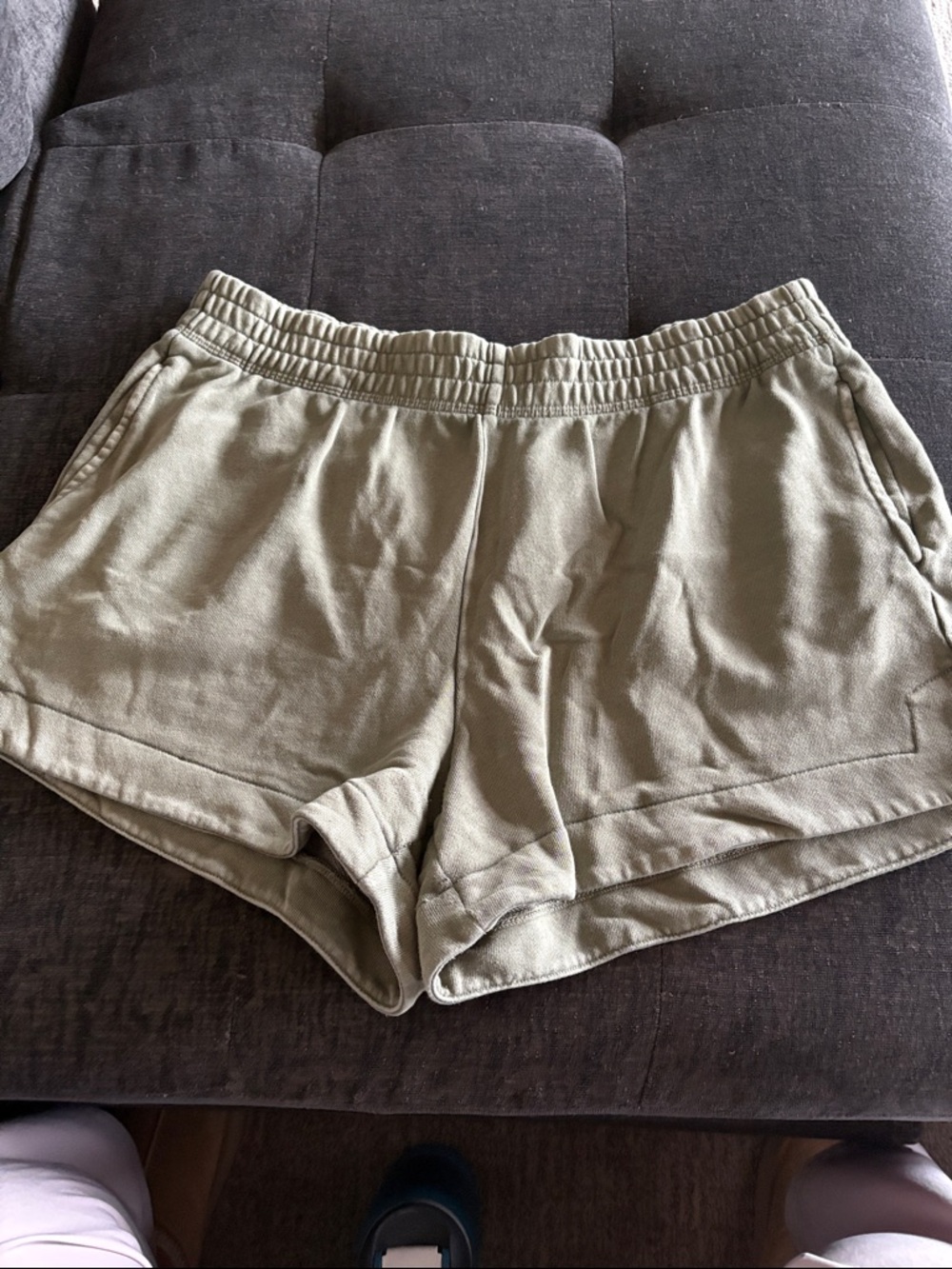 aerie Olive Athletic Lounge Shorts with Elastic Waist
